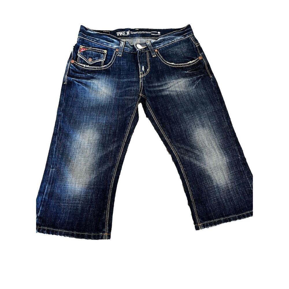 Take Two Italian Capri Knee Length Distressed Jeans Size 28 Italy